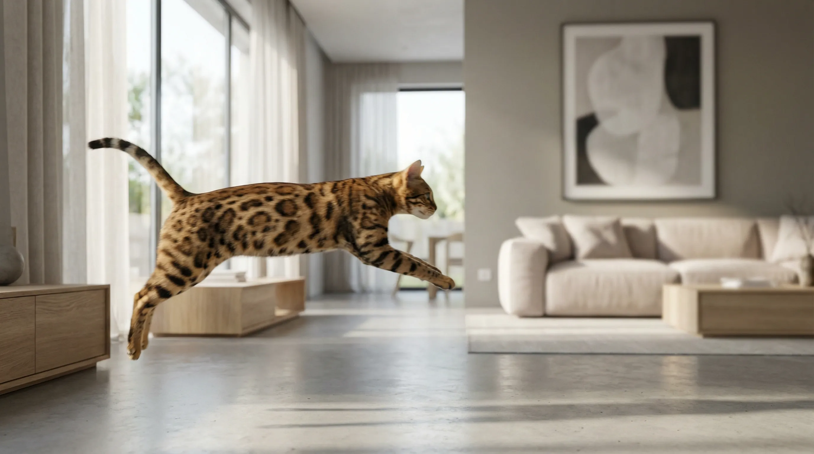 Chat dynamique et en pleine forme