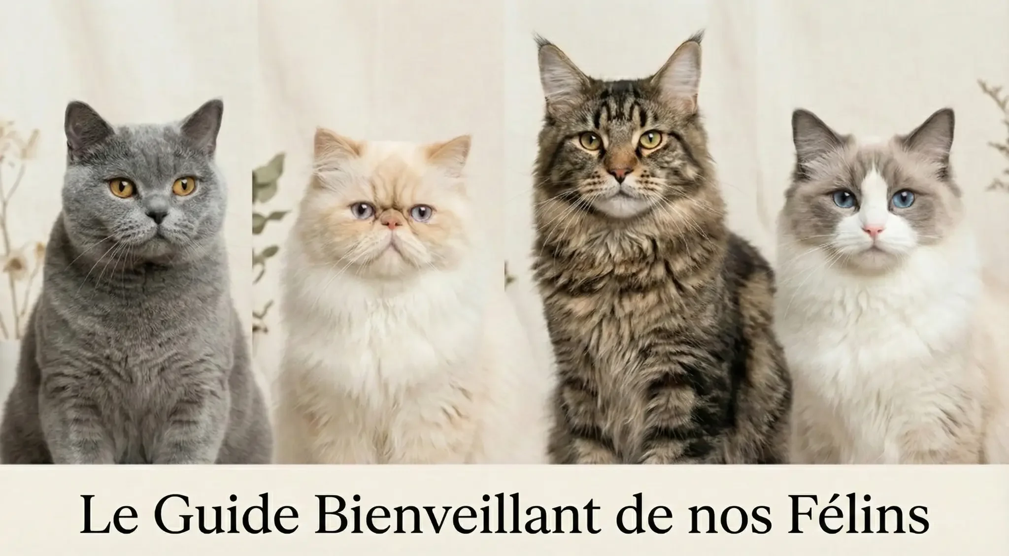 Montage de portraits de plusieurs races de chats prédisposées à l'obésité